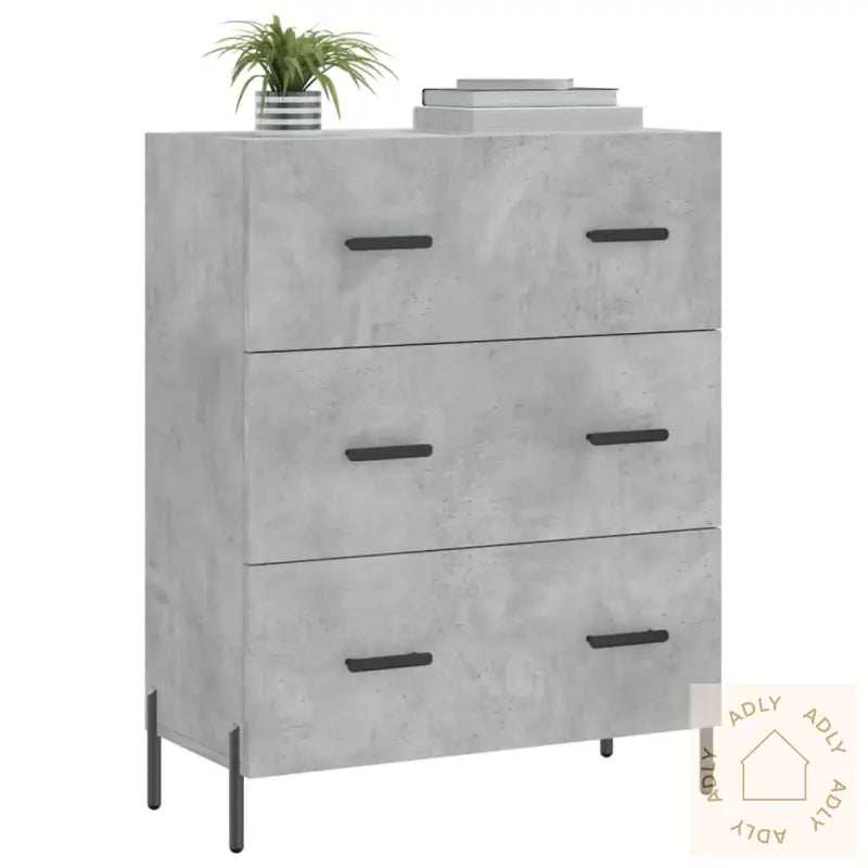 Skjenk Betonggrå 69,5X34X90 Cm Konstruert Tre