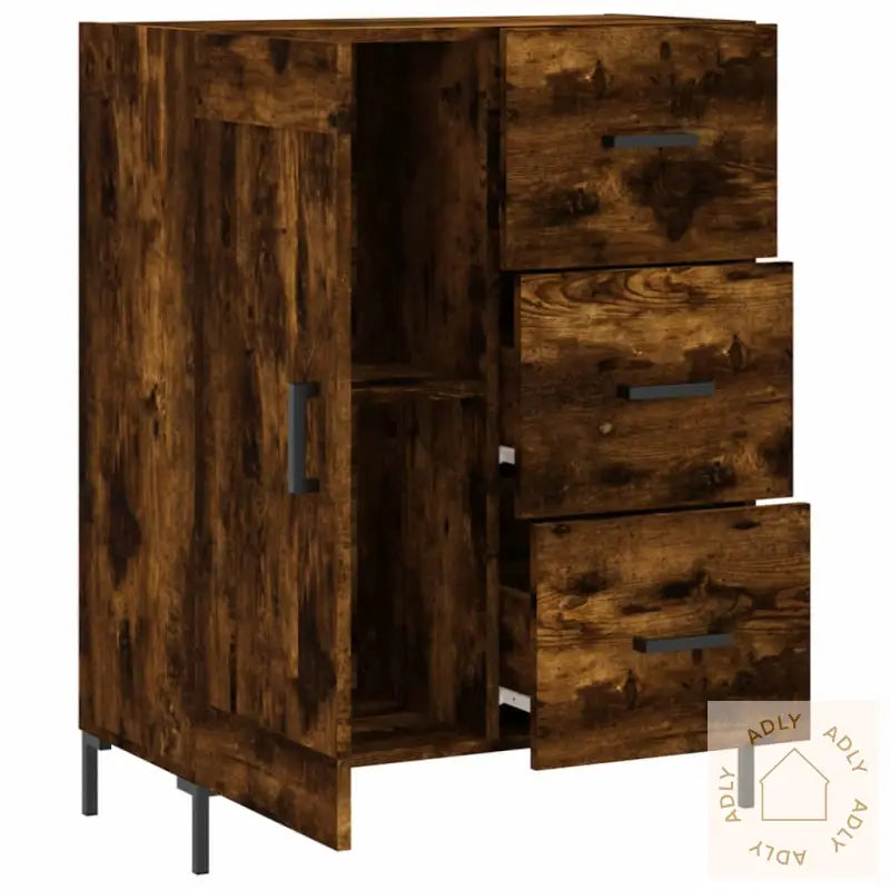 Skjenk Røkt Eik 69,5X34X90 Cm Konstruert Tre