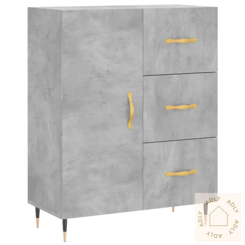 Skjenk Betonggrå 69,5X34X90 Cm Konstruert Tre