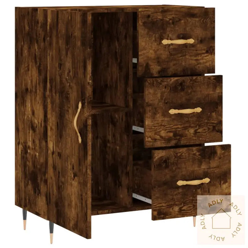 Skjenk Røkt Eik 69,5X34X90 Cm Konstruert Tre