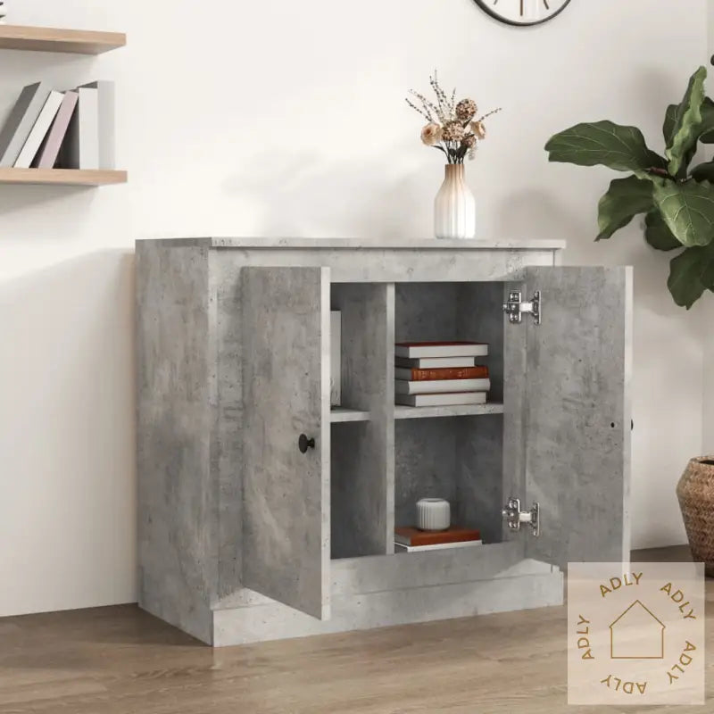 Skjenk Betonggrå 70X35,5X67,5 Cm Konstruert Tre