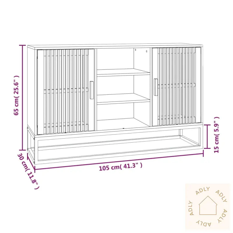 Skjenk Hvit 105X30X65 Cm Konstruert Tre