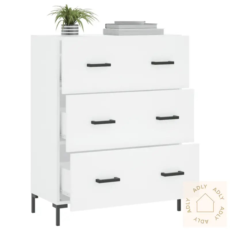 Skjenk Hvit 69,5X34X90 Cm Konstruert Tre