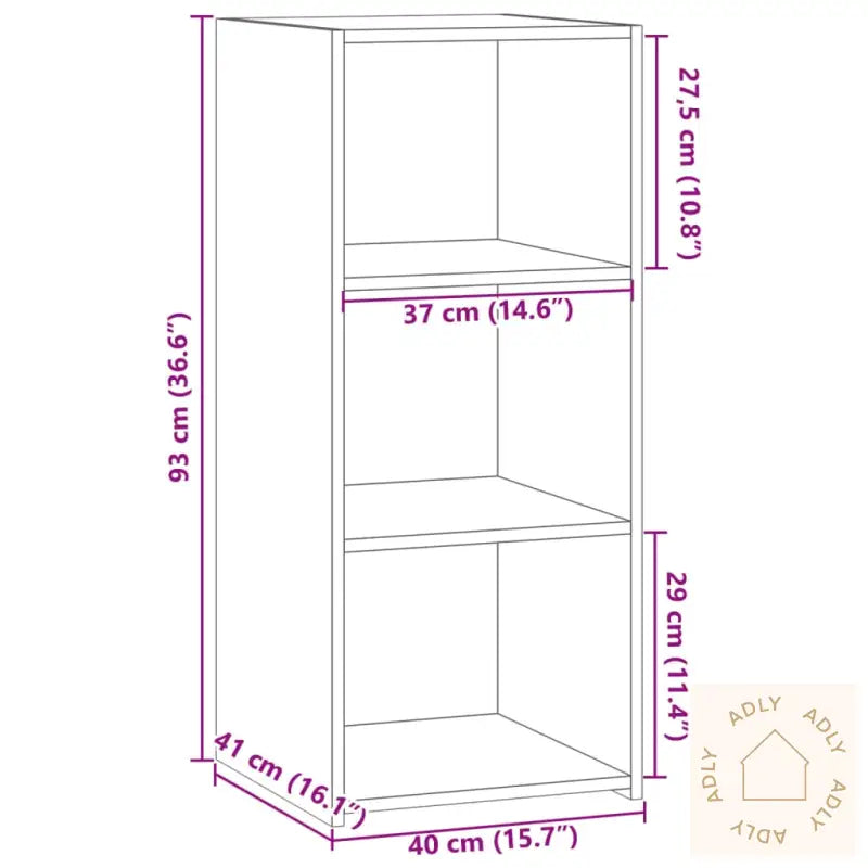 Skjenk Grå Sonoma 40X41X93 Cm Konstruert Tre