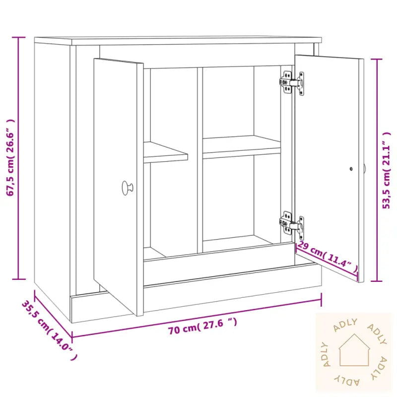 Skjenk Betonggrå 70X35,5X67,5 Cm Konstruert Tre