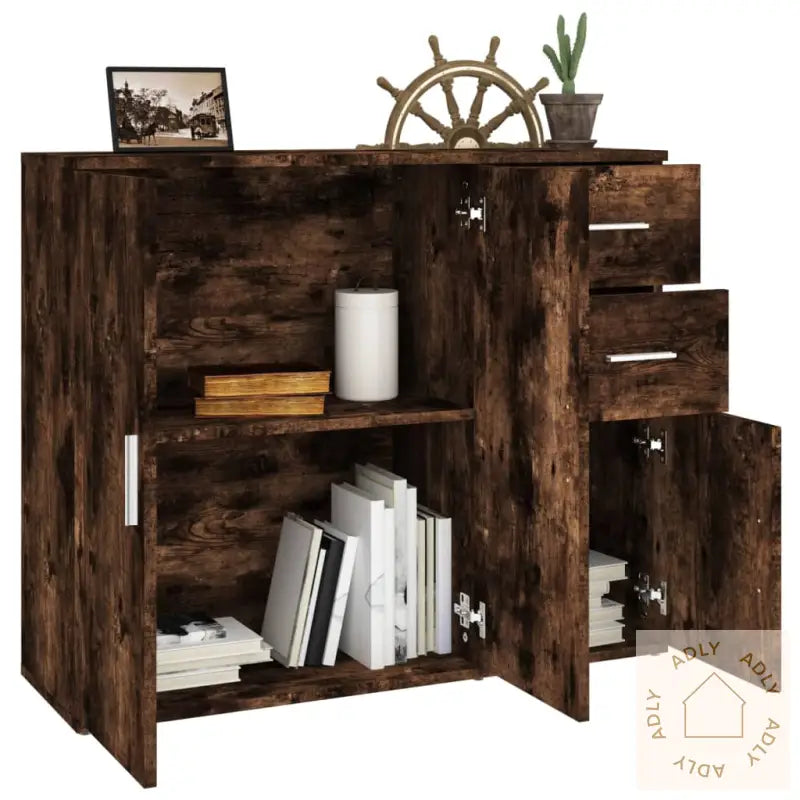 Skjenk Røkt Eik 91X29,5X75 Cm Konstruert Tre