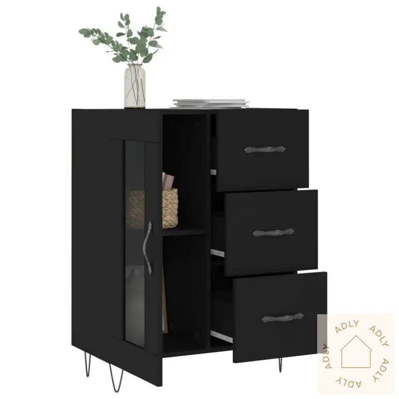 Skjenk Svart 69,5X34X90 Cm Konstruert Tre