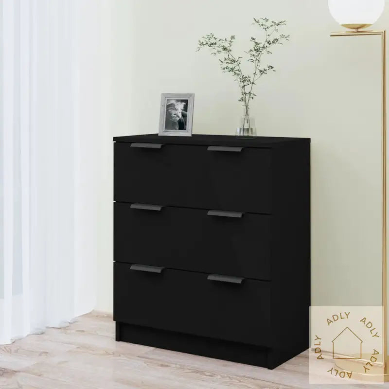 Sidebord Svart 60X30X70 Cm Konstruert Tre