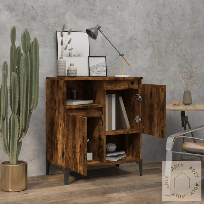 Skjenk Røkt Eik 60X35X70 Cm Konstruert Tre