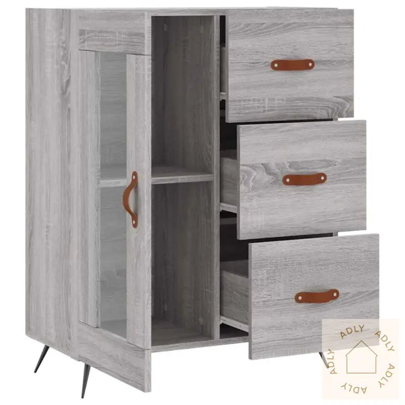 Skjenk Grå Sonoma 69,5X34X90 Cm Konstruert Tre