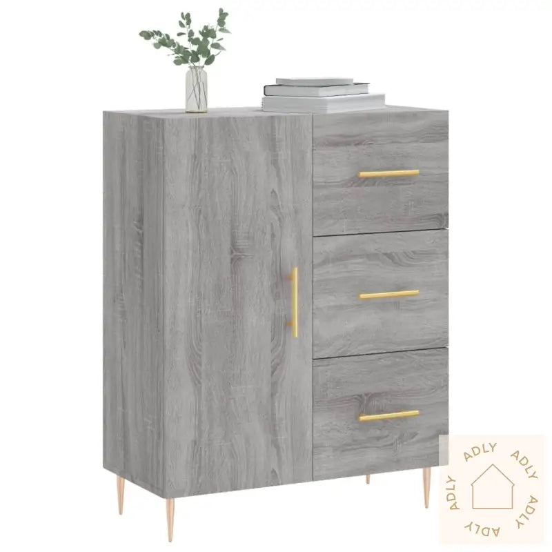 Skjenk Grå Sonoma 69,5X34X90 Cm Konstruert Tre