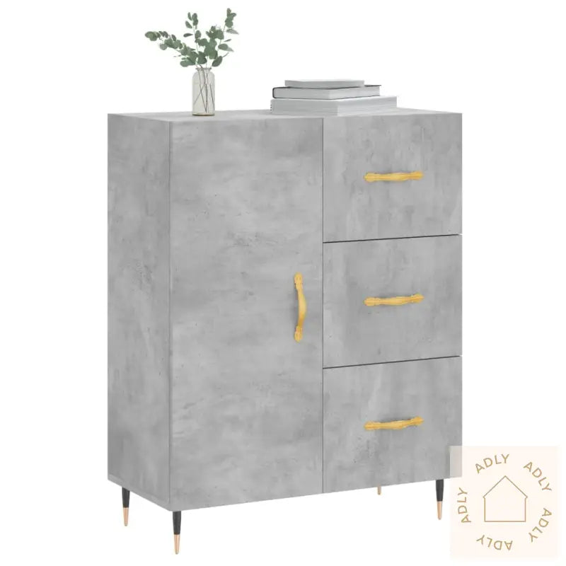 Skjenk Betonggrå 69,5X34X90 Cm Konstruert Tre