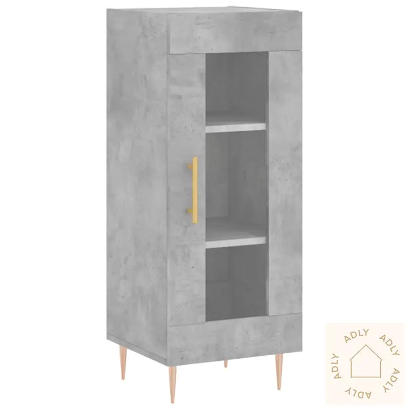 Skjenk Betonggrå 34,5X34X90 Cm Konstruert Tre