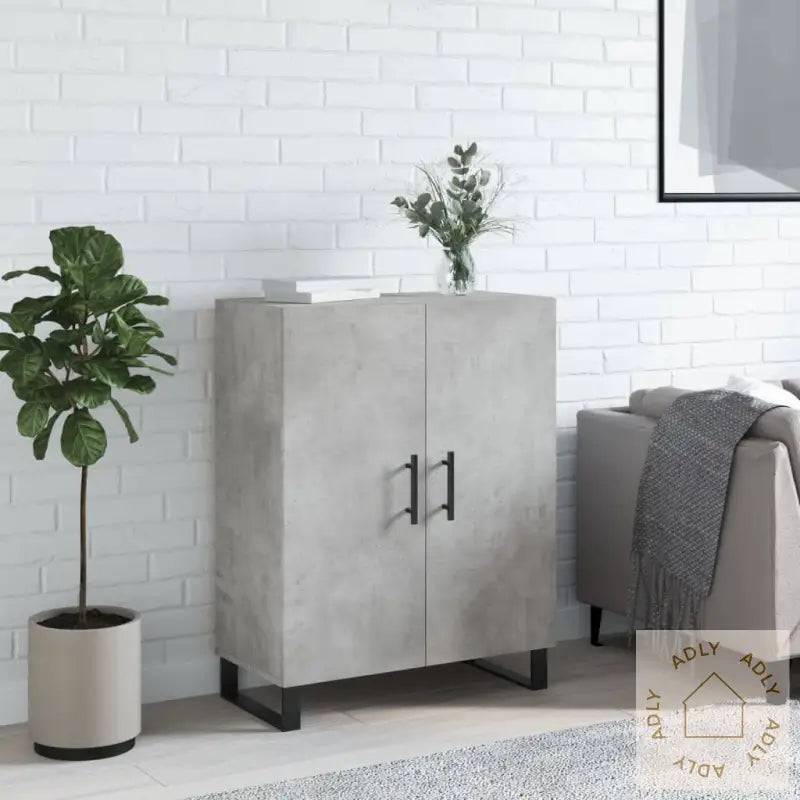 Skjenk Betonggrå 69,5X34X90 Cm Konstruert Tre