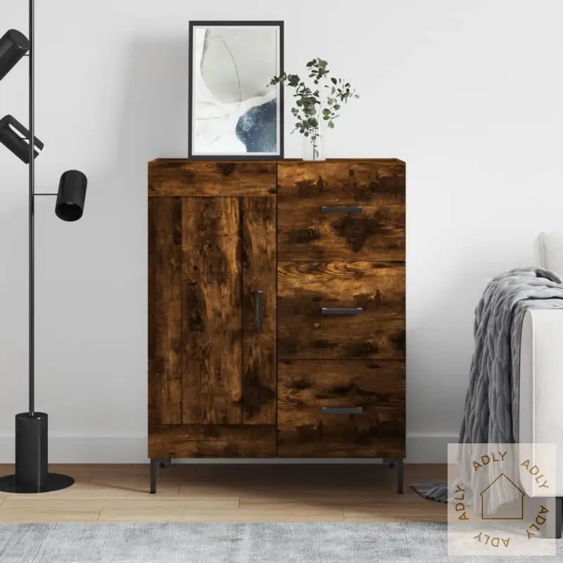 Skjenk Røkt Eik 69,5X34X90 Cm Konstruert Tre