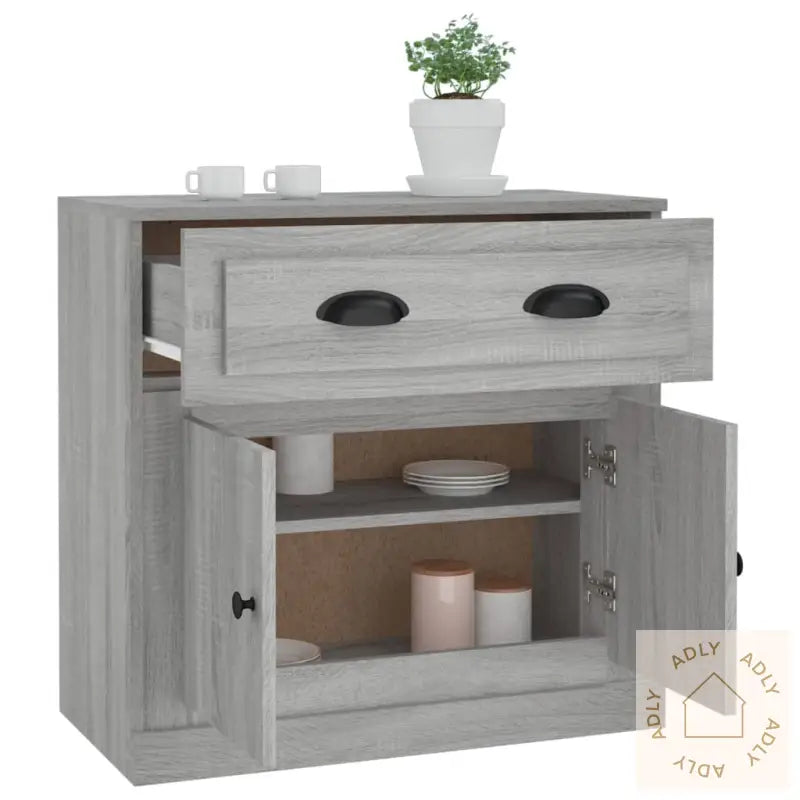 Skjenk Grå Sonoma 70X35,5X67,5 Cm Konstruert Tre