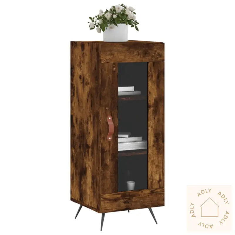 Skjenk Røkt Eik 34,5X34X90 Cm Konstruert Tre