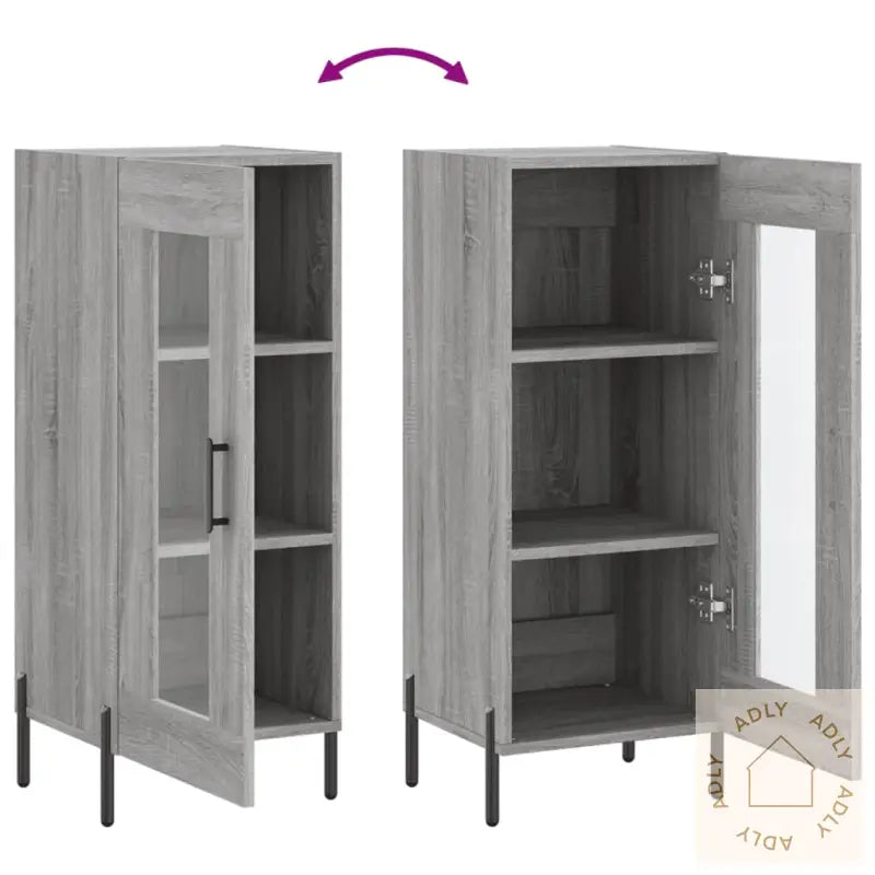 Skjenk Grå Sonoma 34,5X34X90 Cm Konstruert Tre