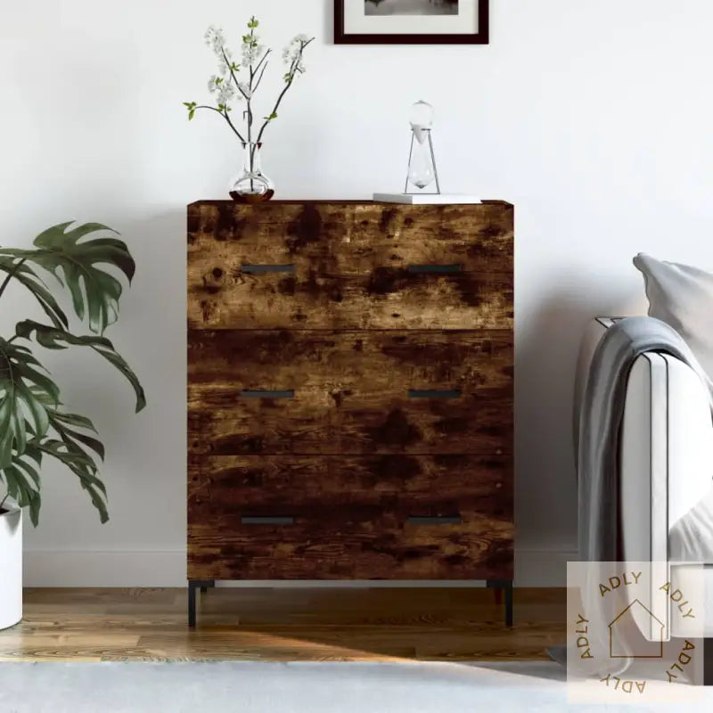 Skjenk Røkt Eik 69,5X34X90 Cm Konstruert Tre