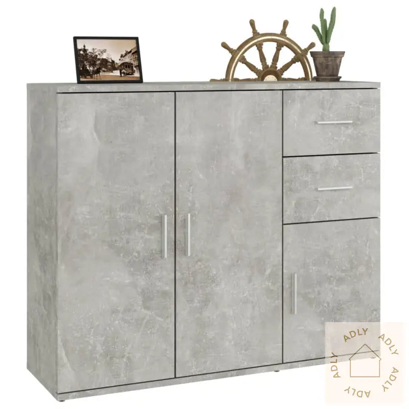 Skjenk Betonggrå 91X29,5X75 Cm Konstruert Tre