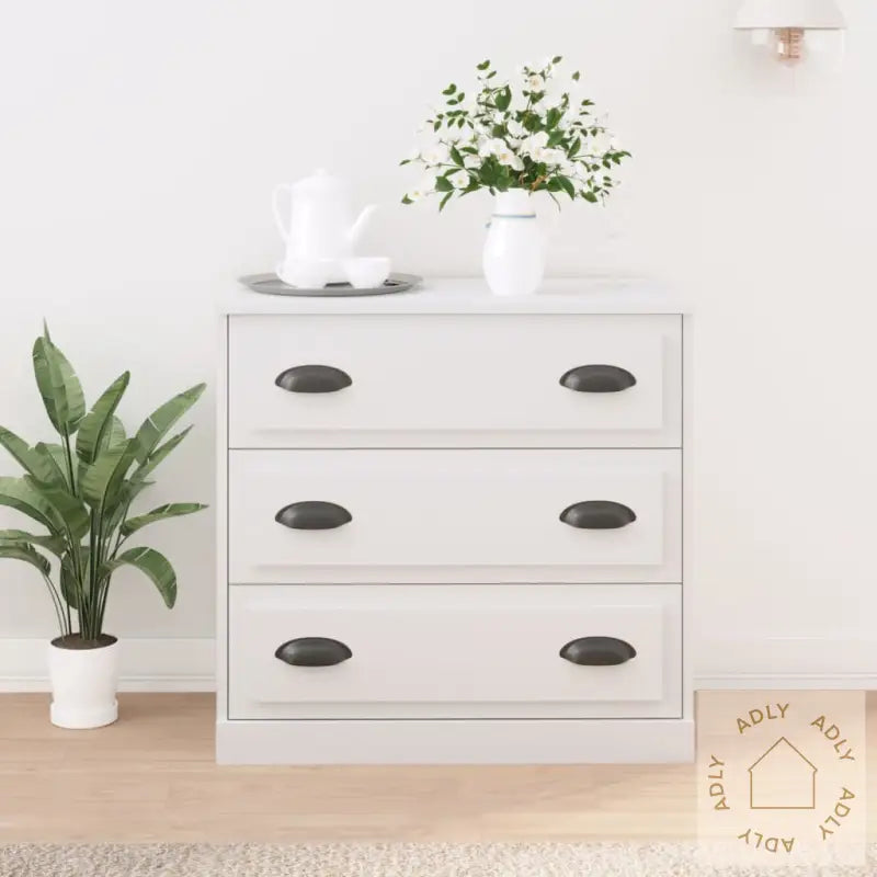 Skjenk Hvit 70X35,5X67,5 Cm Konstruert Tre