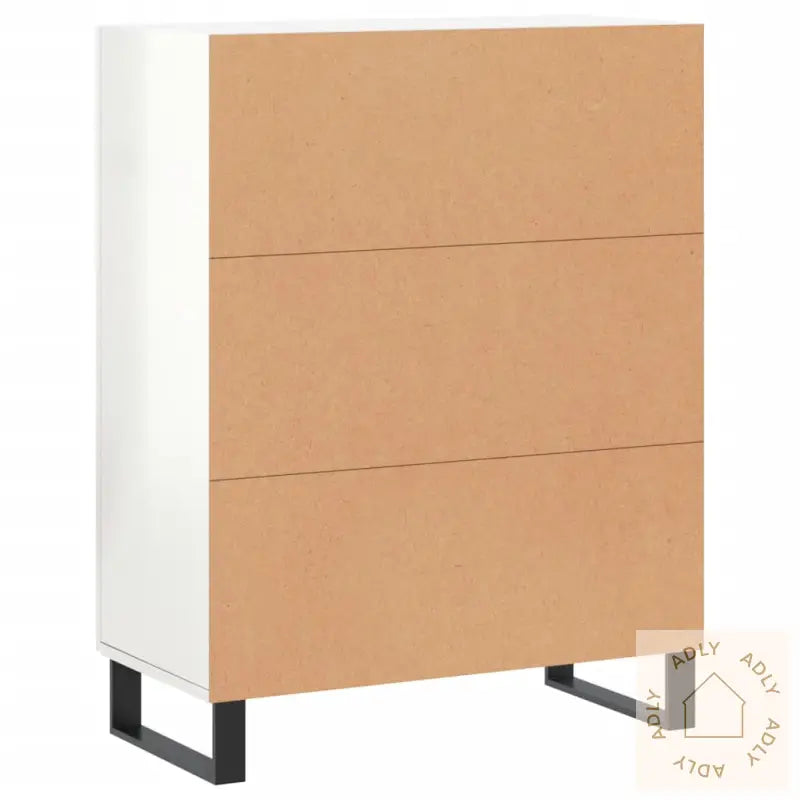 Skjenk Høyglans Hvit 69,5X34X90 Cm Konstruert Tre