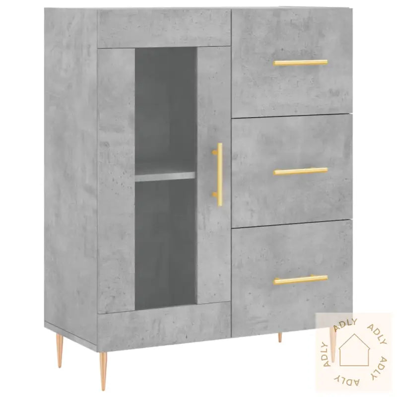 Skjenk Betonggrå 69,5X34X90 Cm Konstruert Tre
