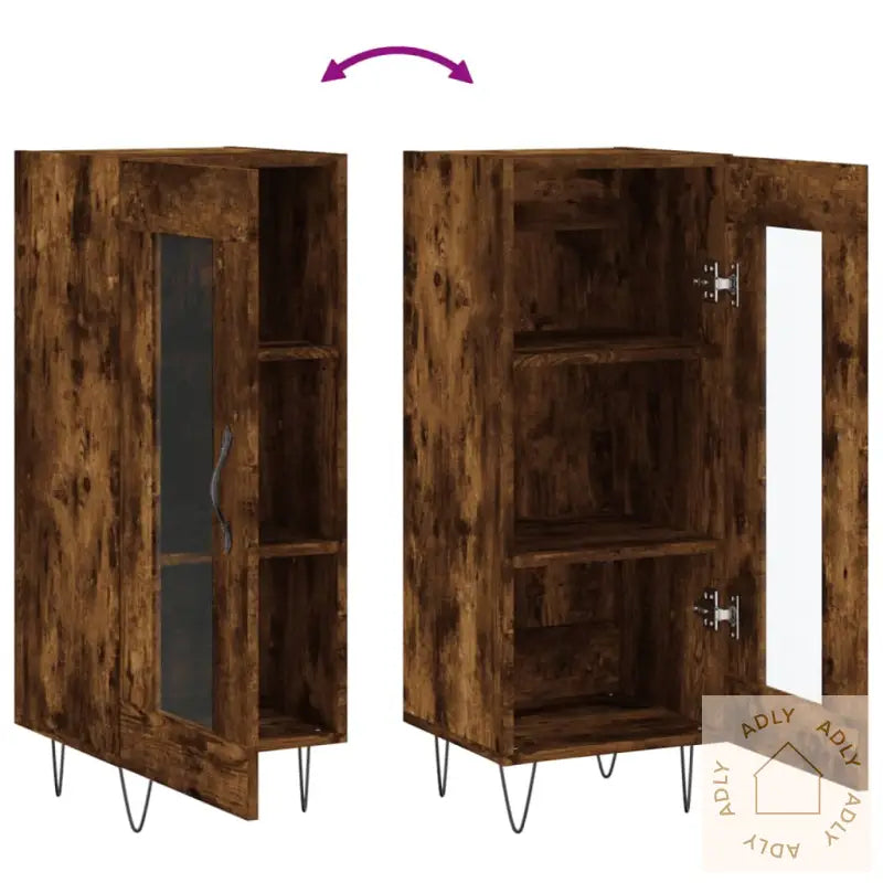 Skjenk Røkt Eik 34,5X34X90 Cm Konstruert Tre