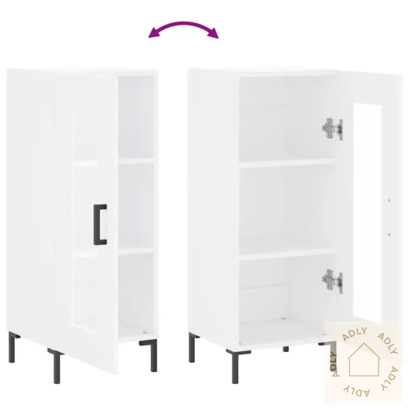 Skjenk Hvit 34,5X34X90 Cm Konstruert Tre