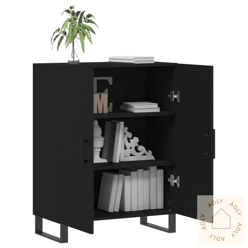 Skjenk Svart 69,5X34X90 Cm Konstruert Tre