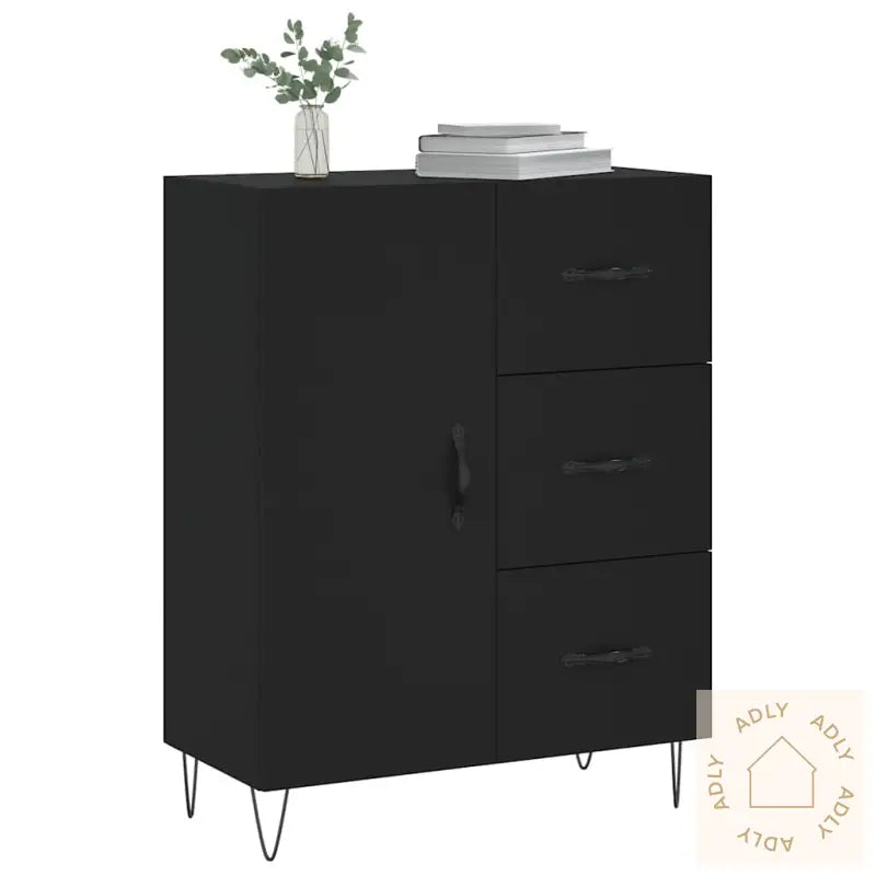 Skjenk Svart 69,5X34X90 Cm Konstruert Tre