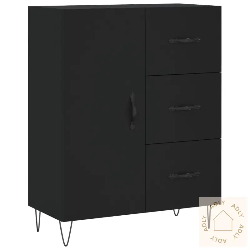 Skjenk Svart 69,5X34X90 Cm Konstruert Tre