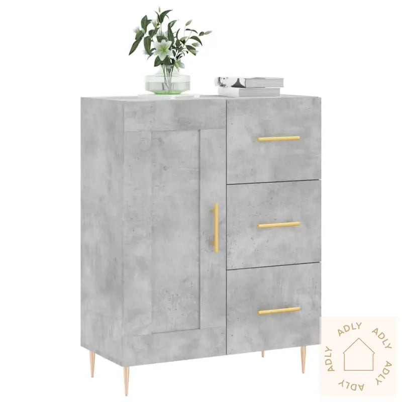 Skjenk Betonggrå 69,5X34X90 Cm Konstruert Tre