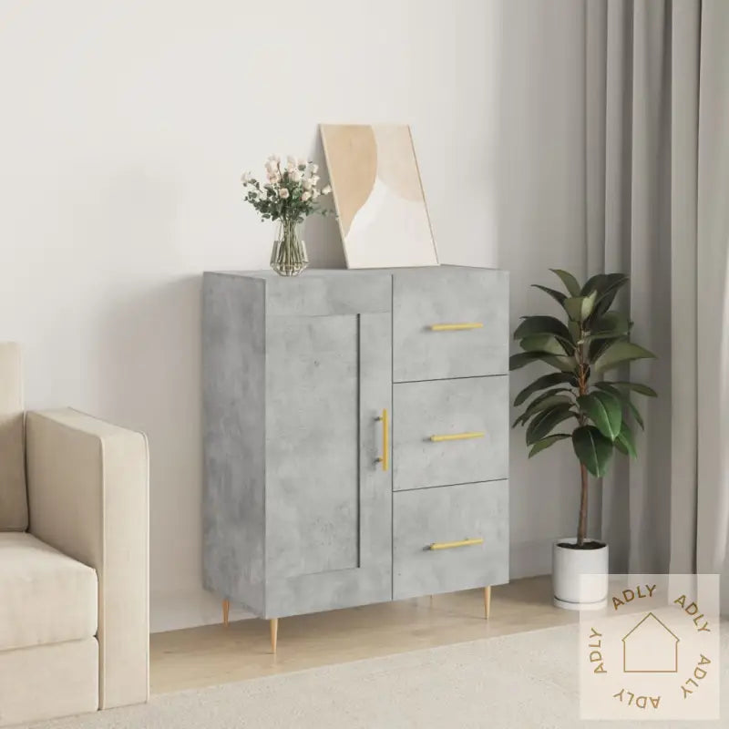 Skjenk Betonggrå 69,5X34X90 Cm Konstruert Tre