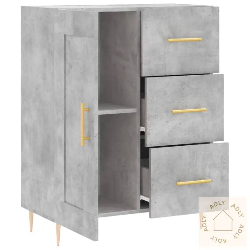 Skjenk Betonggrå 69,5X34X90 Cm Konstruert Tre
