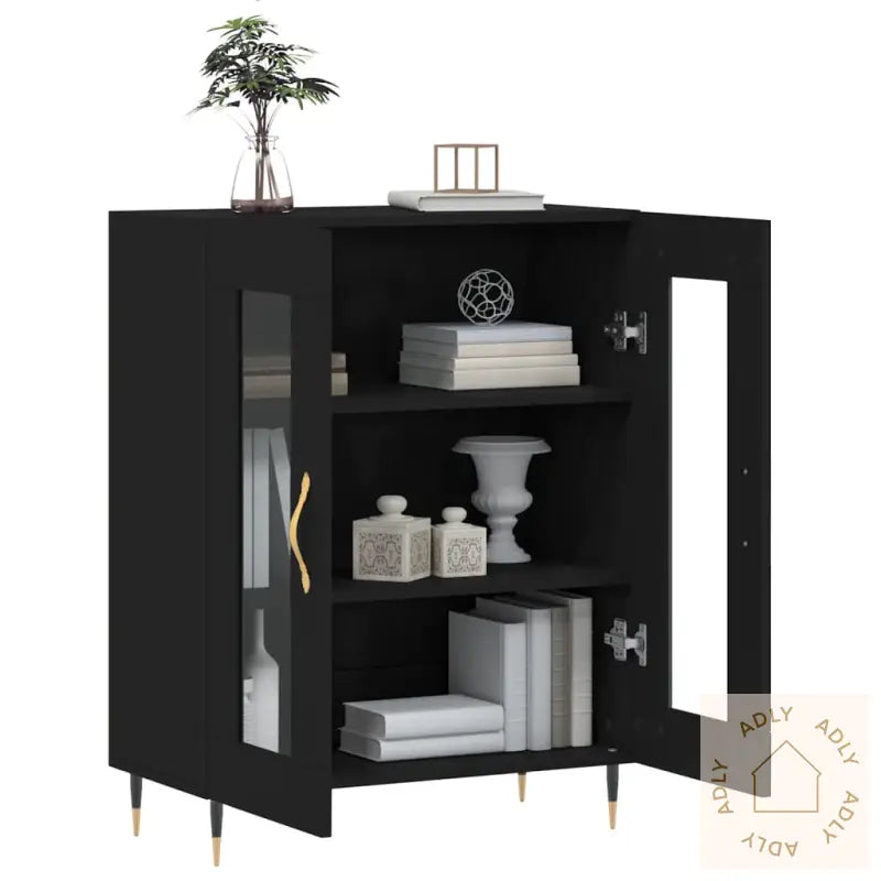 Skjenk Svart 69,5X34X90 Cm Konstruert Tre