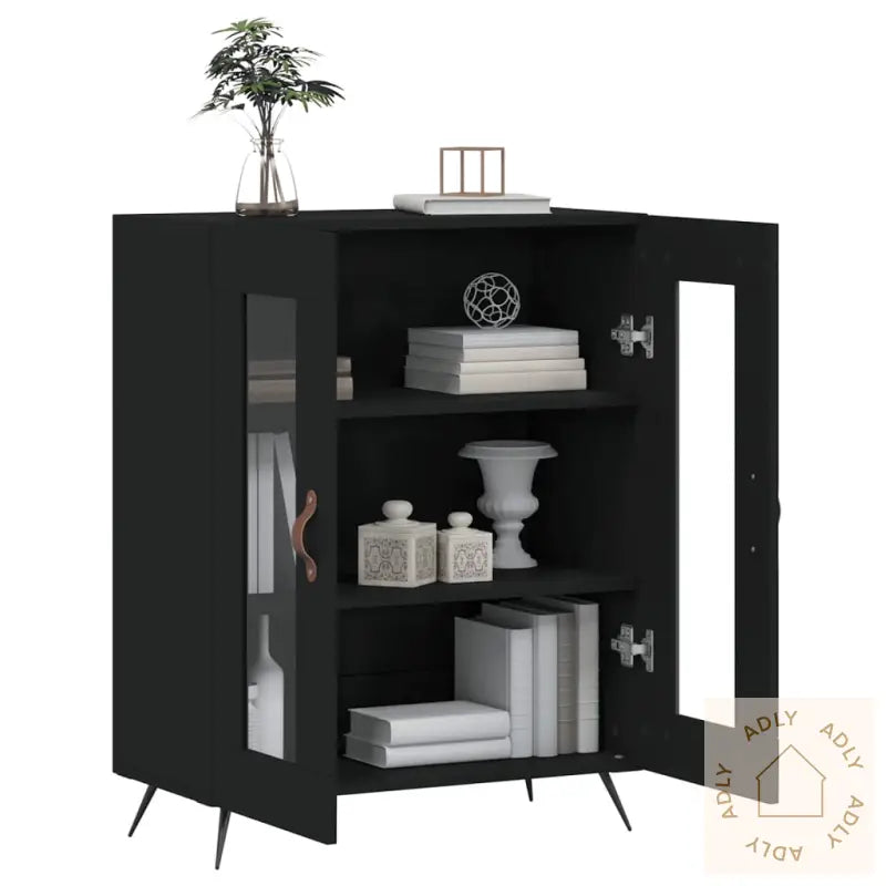 Skjenk Svart 69,5X34X90 Cm Konstruert Tre
