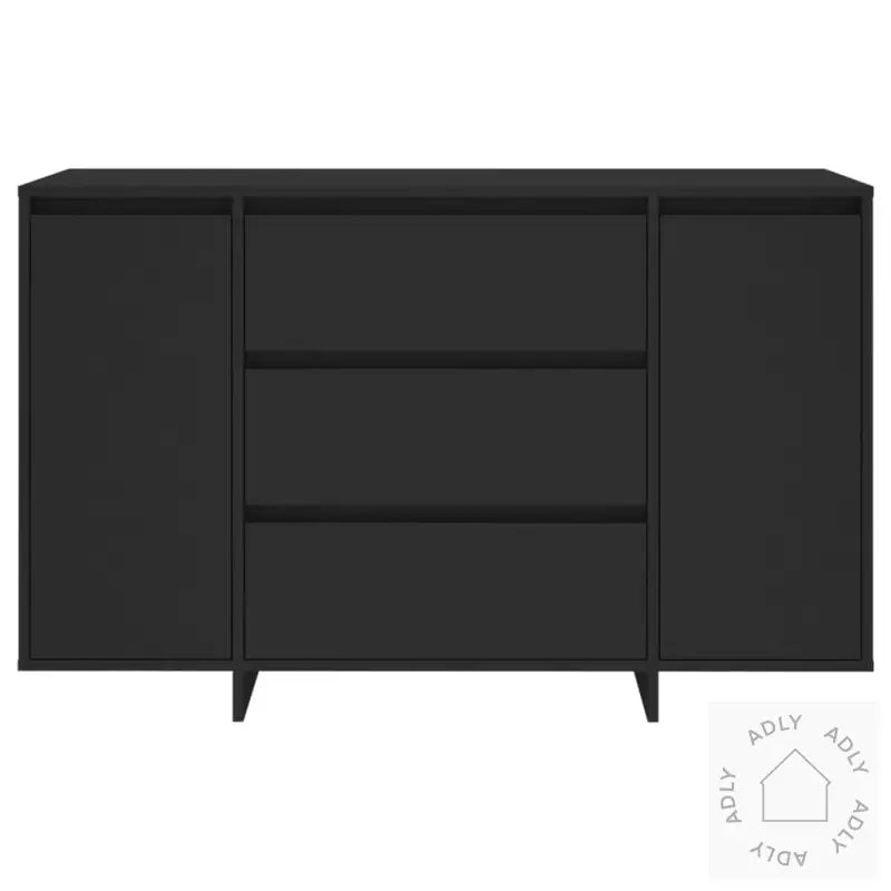 Skjenk Med 3 Skuffer Svart 120X41X75 Cm Konstruert Tre