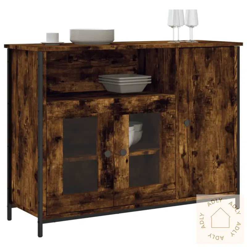 Skjenk Røkt Eik 100X35X75 Cm Konstruert Tre