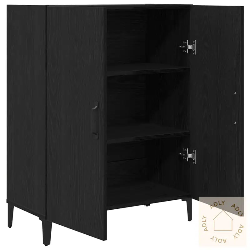 Skjenk Svart Eik 69,5X34X90 Cm Konstruert Tre