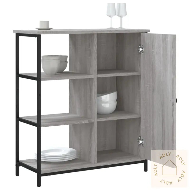 Skjenk Grå Sonoma 70X30X80 Cm Konstruert Tre