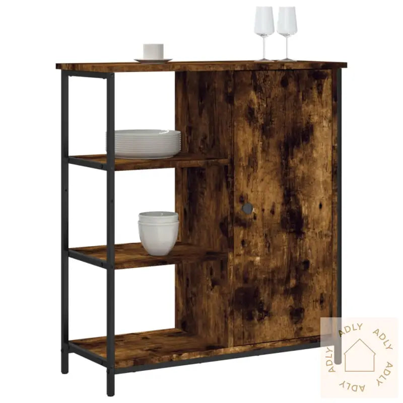 Skjenk Røkt Eik 70X30X80 Cm Konstruert Tre