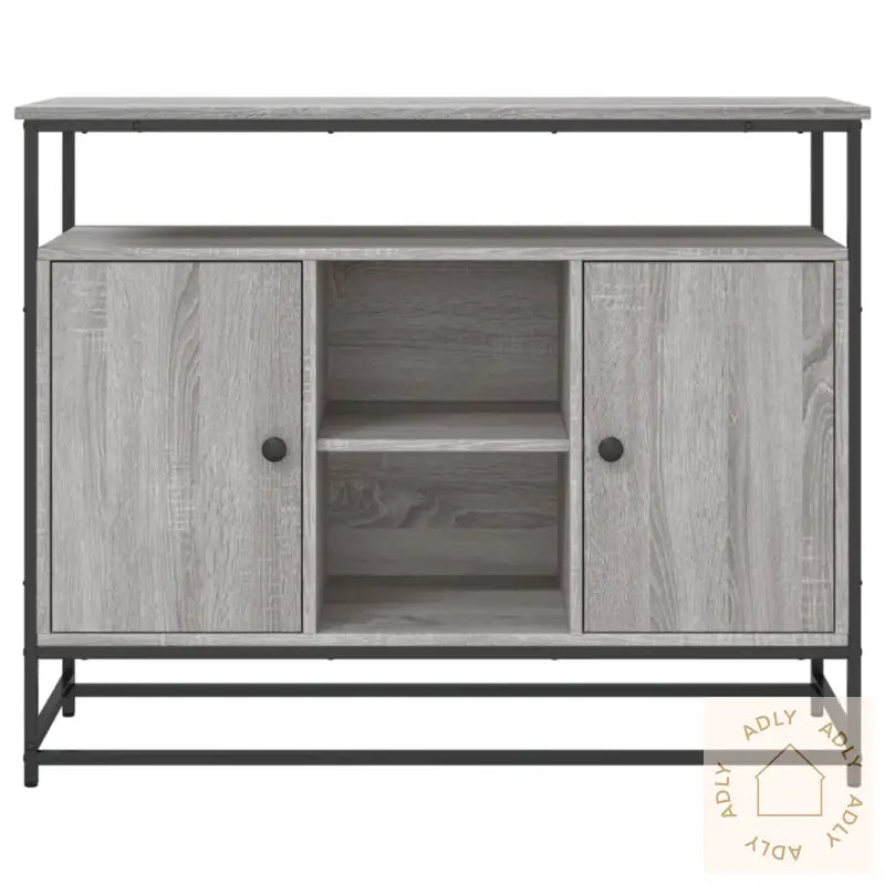 Skjenk Grå Sonoma 100X35X80 Cm Konstruert Tre