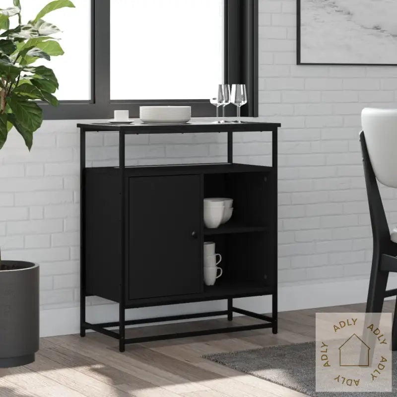 Skjenk Svart 69X35X80 Cm Konstruert Tre
