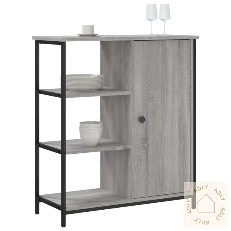 Skjenk Grå Sonoma 70X30X80 Cm Konstruert Tre