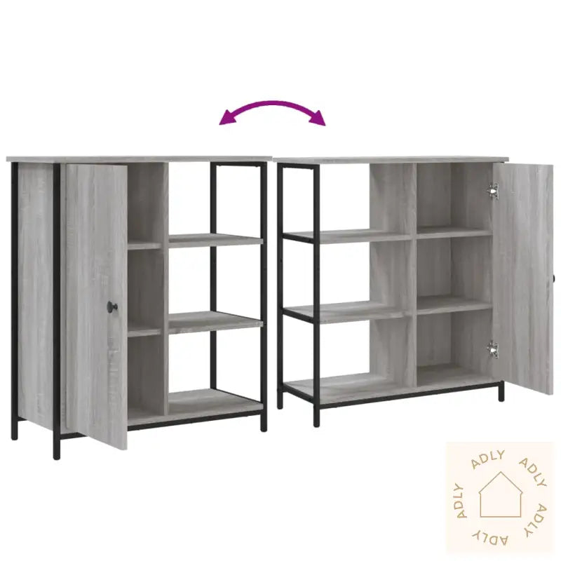 Skjenk Grå Sonoma 70X30X80 Cm Konstruert Tre