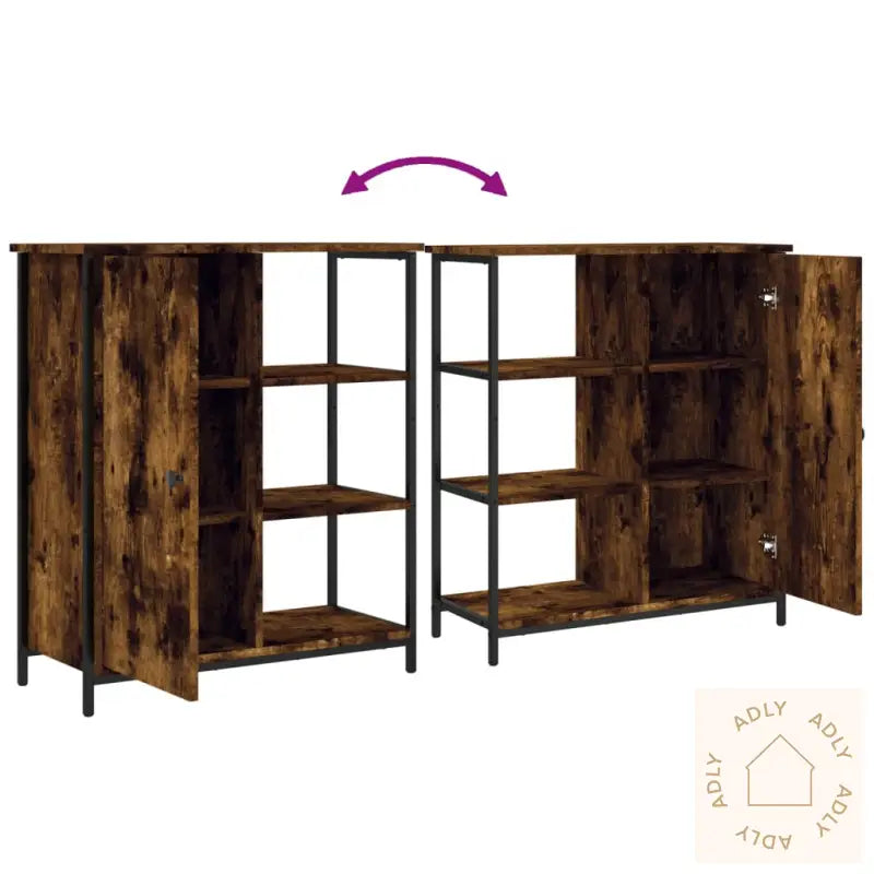 Skjenk Røkt Eik 70X30X80 Cm Konstruert Tre