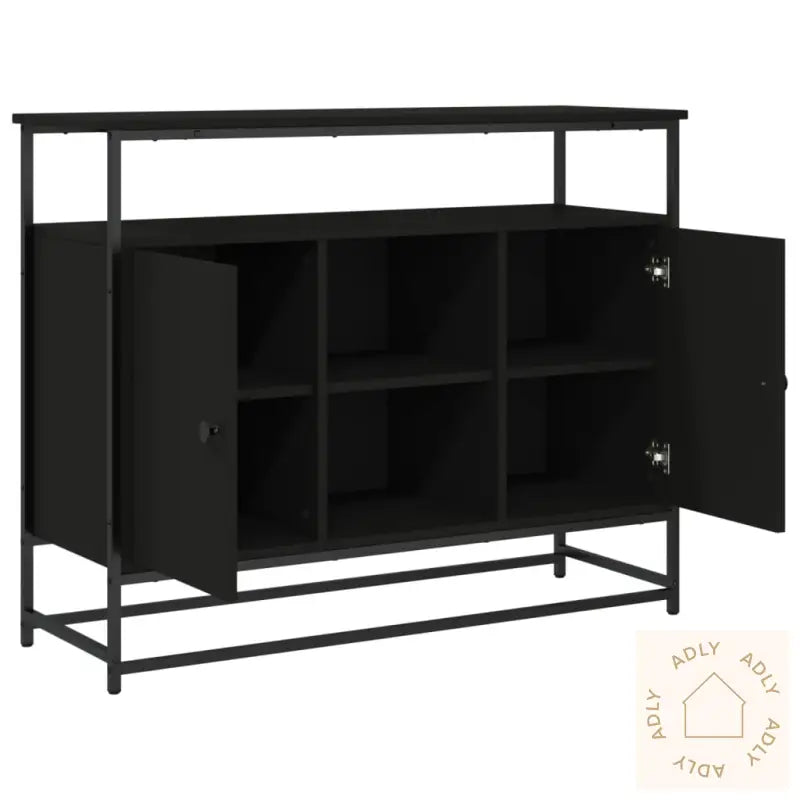 Skjenk Svart 100X35X80 Cm Konstruert Tre