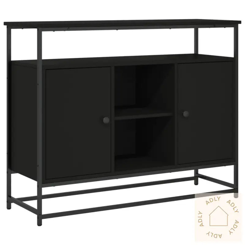 Skjenk Svart 100X35X80 Cm Konstruert Tre