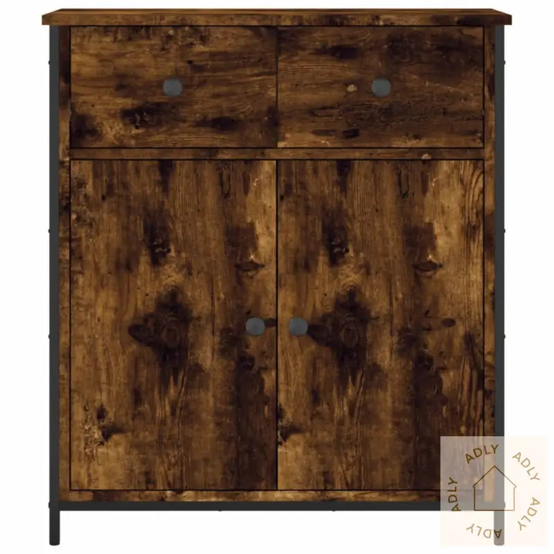 Skjenk Røkt Eik 70X30X80 Cm Konstruert Tre